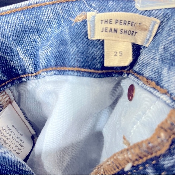 Madewell The Perfect Jean Short High Rise Cotton Tencel Blend Fringe Fray Hem - Picture 5 of 9